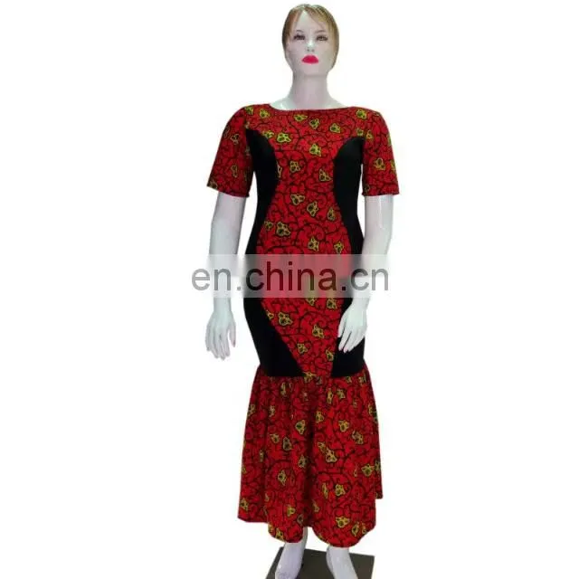 High quality african style wax fabric african long wax dresses