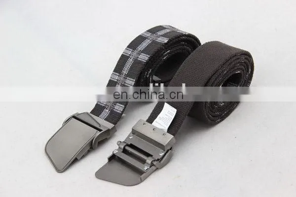 Canvas Belt With Silk Printing Men Plastic Belt Buckle
