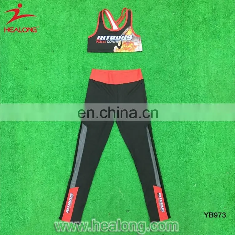 Womens Sublimation Custom Spandex Leggings And Tops