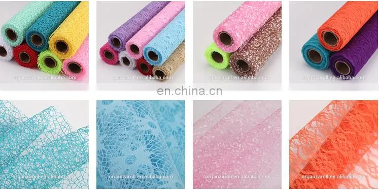 2016 Multicolor Raffia Floral Deco Mesh Popular in European countries