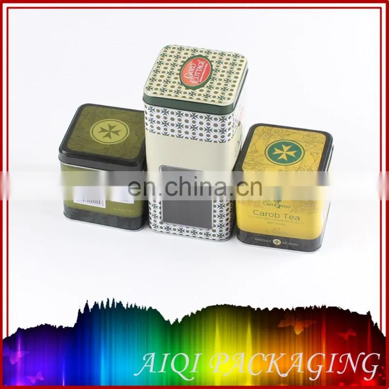 2016 newest hot selling square window tin box for cosmetic