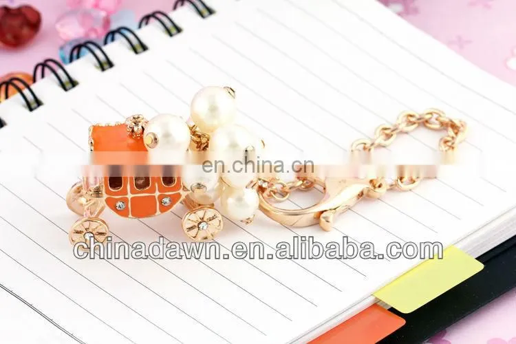 Fashion luxuriant Christmas gift FatTonny keyring with pearls CD-KD055