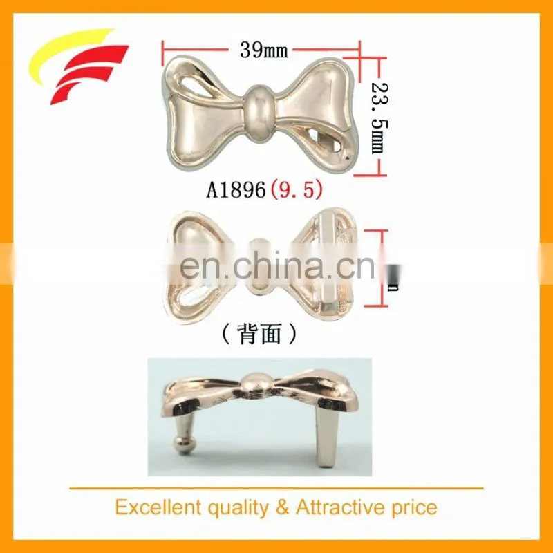 zinc alloy metal butterfly knot shape press clamp belt buckle with custom size