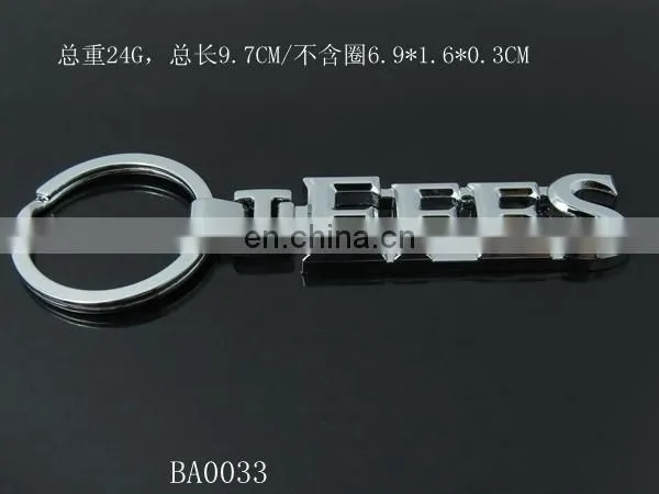 Custom metal English letters key ring zinc alloy keychains