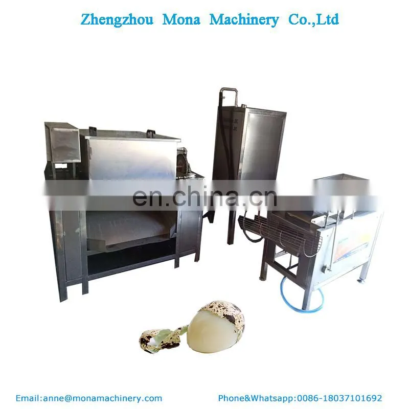 Boiled quail egg shell peeler in the spiced quail egg product processing line