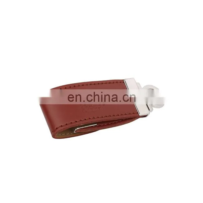 Marketing Gift Items Leather USB Key 8GB 16GB 32GB Memory Flip Leather USB Stick