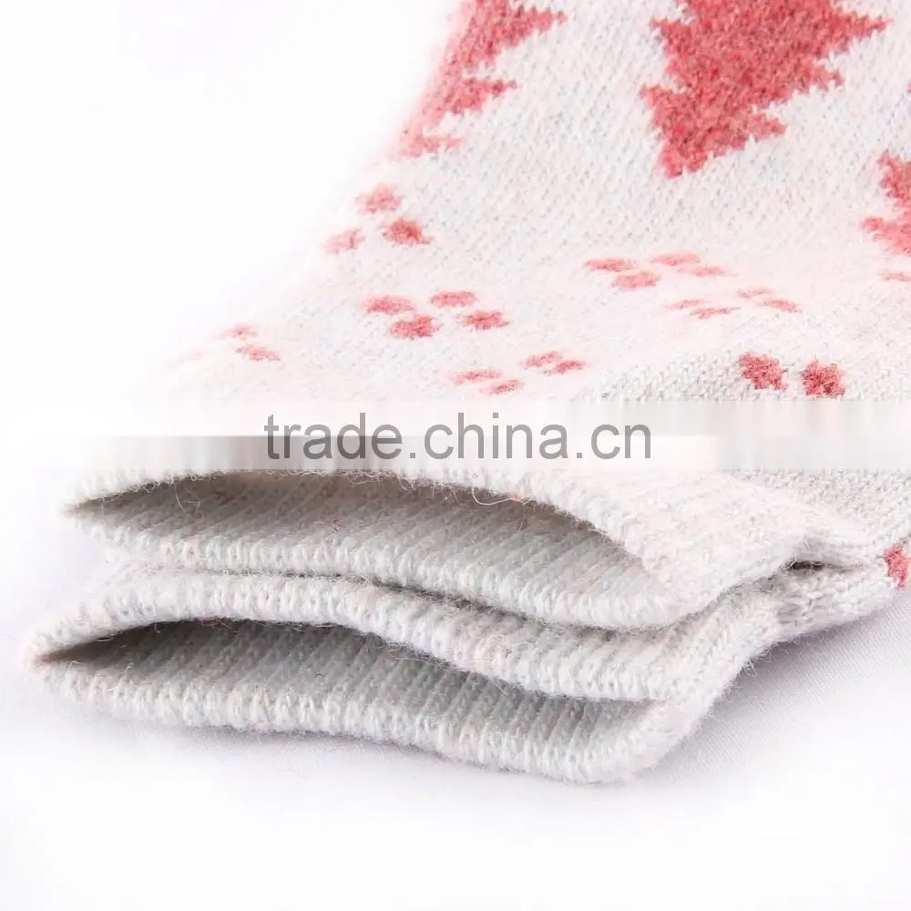 women's Christmas snowflake sparring jacquard pattern fleece wool knitting socks