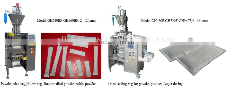 Multi-lane washing powder filling and packing machine