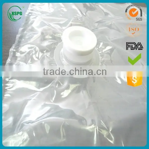 Hot sale wine plastic bag ,bag in box with spout and tap, liquid bag for packing up mang liquid cargo