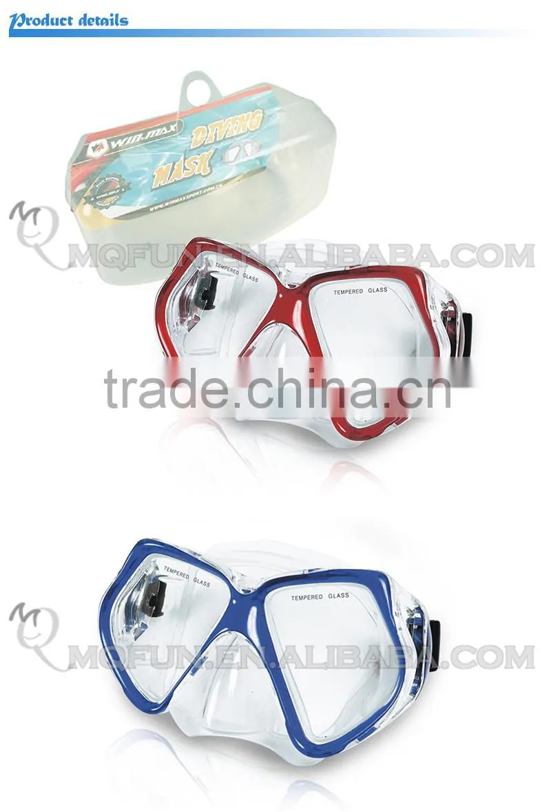 MINI QUTE Outdoor Fun & Sports 2 color Adult professional anti fog fashional Dive swimming goggle face plates mask NO. WMB07057D