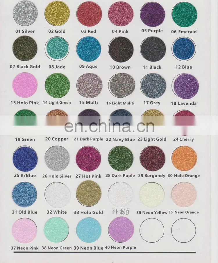 wholesale Korea best quality htv glitter film heat transfer glitter color vinyl rolls for t-shirt custom