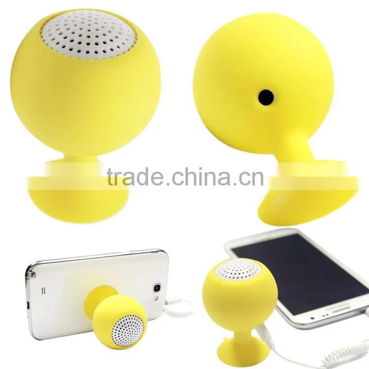 Mini Portable Silicone Sucker Holder Speaker Waterproof Can Be in The Bathroom