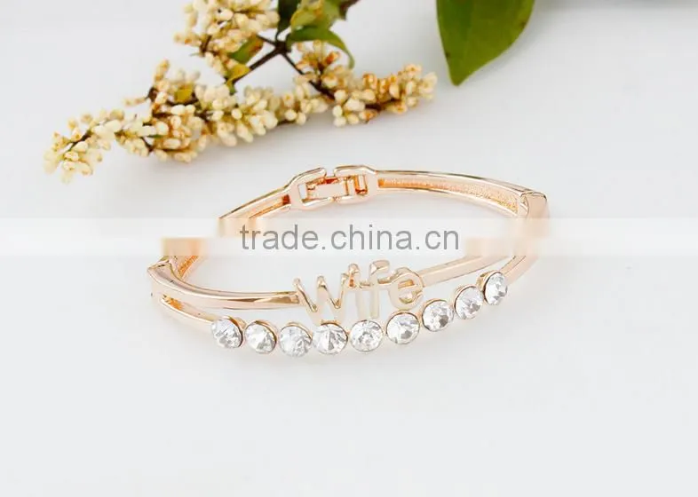 Wedding Jewelry Stainless Steel Love Heart Bangles Bracelet For Wife