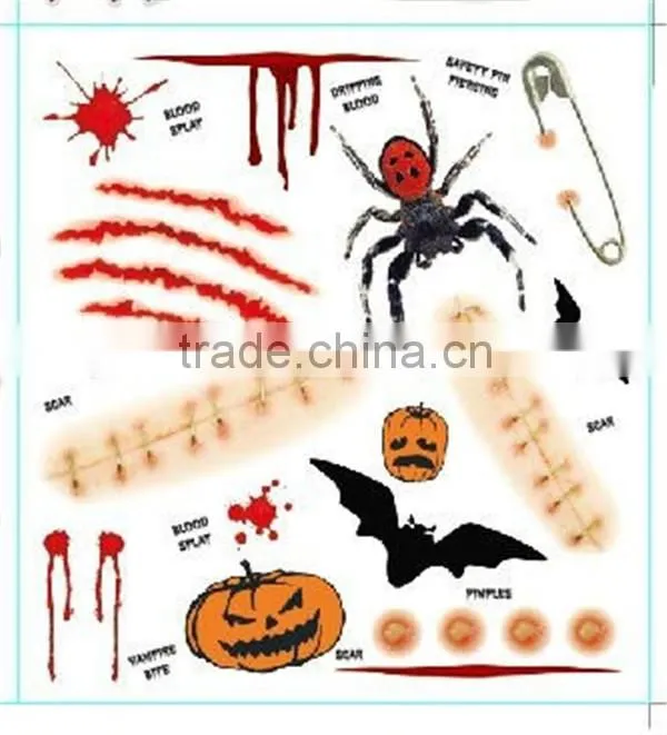 Hot sale sexy temporary halloween body tattoos stickers