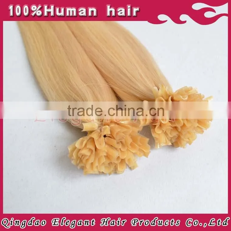 Qingdao elegant top quality Brazilian U tip hair extension,various color hair extension wholesale