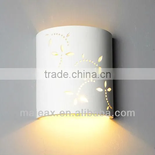 European White Gypsum Plaster Bedside 40W wall sticker lamp