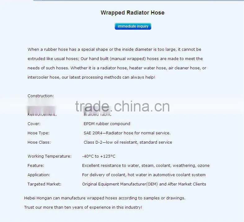 Automotive EPDM Rubber hoses