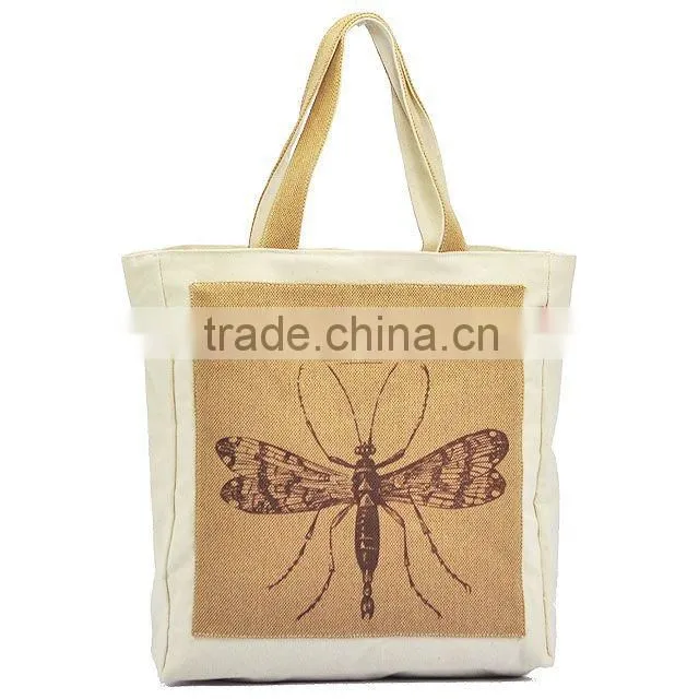 2016 Jute wine bottle gifts bag with swing tag and barcode included with quality cotton padded handles