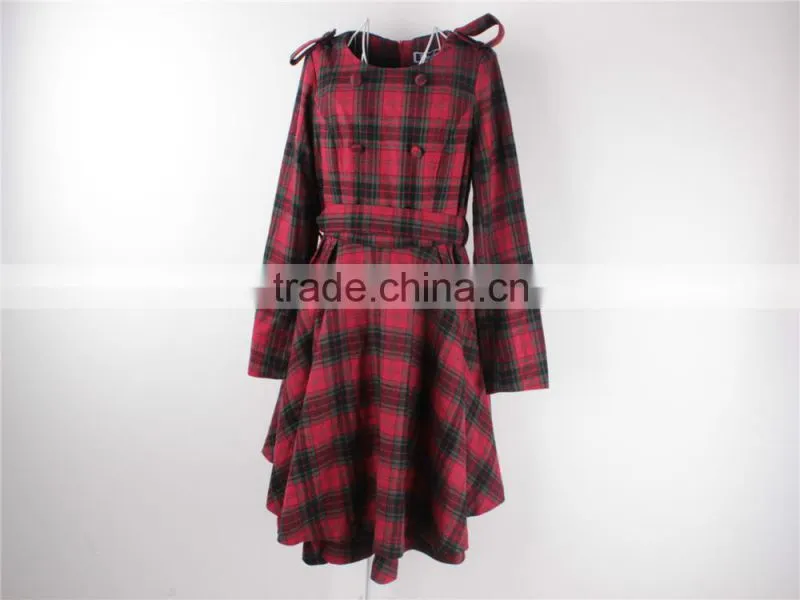 Lady's garment stock lot checked winter coat and dress