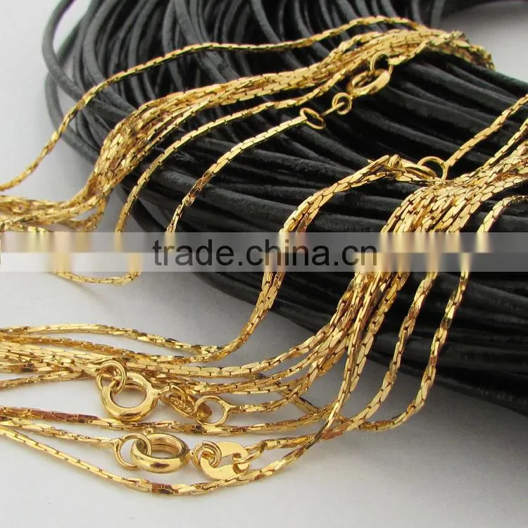 BC1130 Wholesale fashion DIY black leather necklace chains