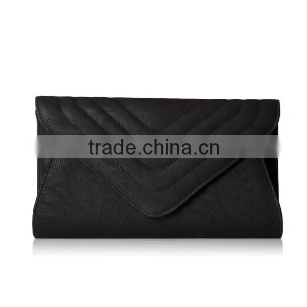 Medium women Genuine Leather Evening Bags Hidden-clasp Chain Shoulder Strap Clutch Bag