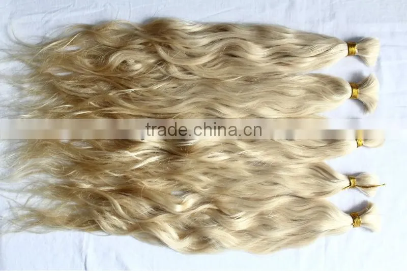 human cheap remy hair bulk,braid hair bleached and dyed into different colors