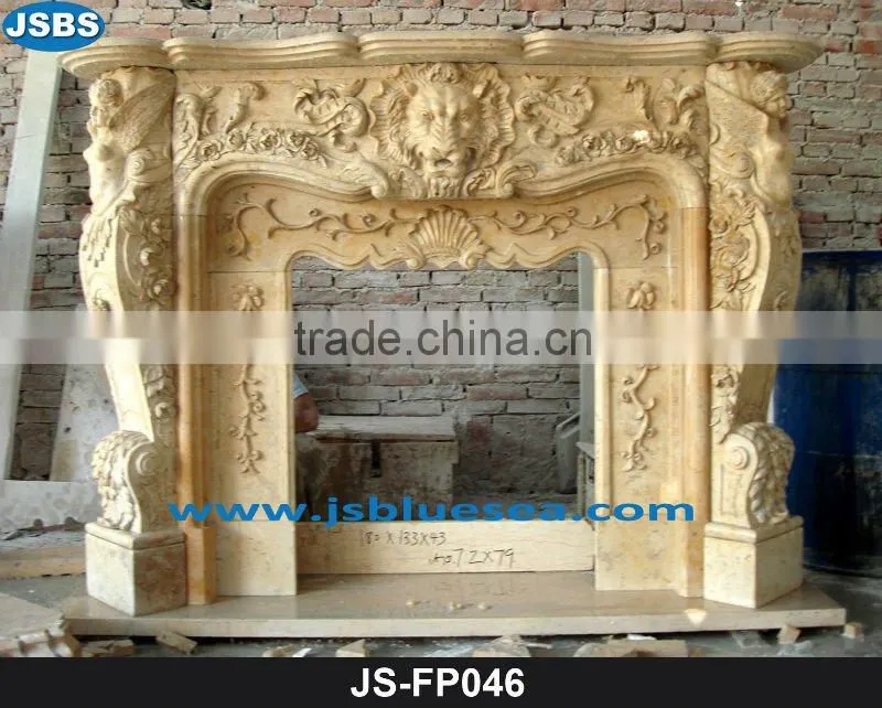 Outdoor marble fireplace mantel