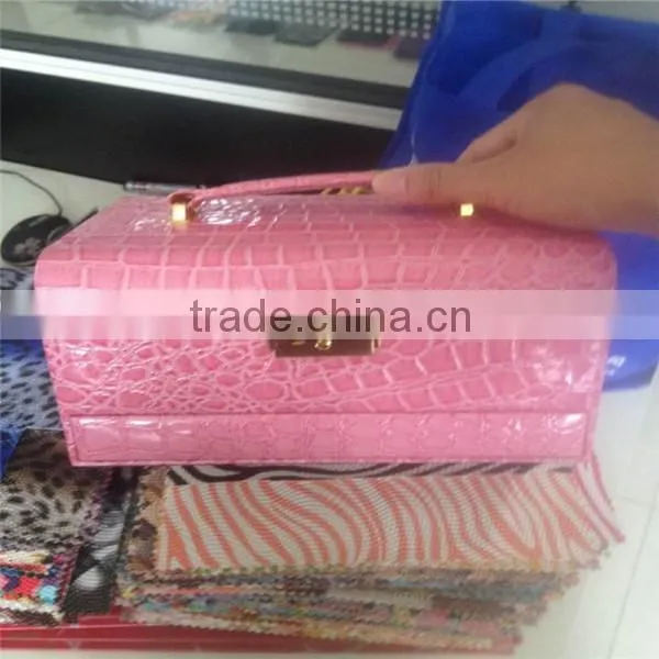 2015 new fashion synthetic leather HJ-J50038 for make up bag china factory