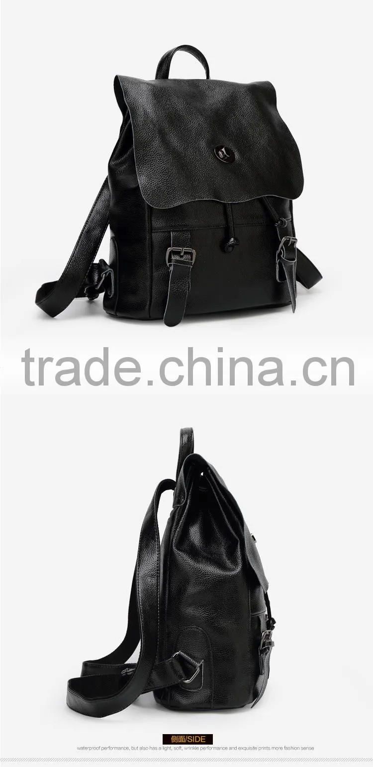 Fashionable cowhide leather backpack bags female bags