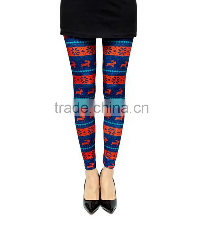 White Black Deer print Tribal Leggings wholesale women custom leggings