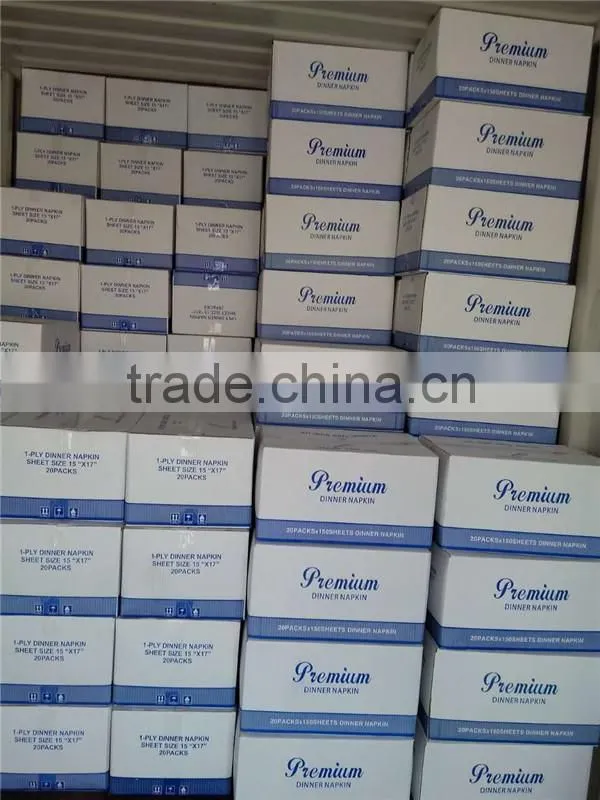 Hot Sale 43x43cm, 1/8Fold White Dinner Paper Napkins