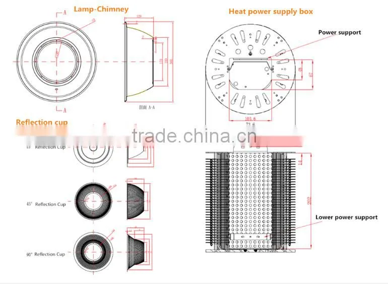 2016 China supply high lumen industrial lighting led high bay light 500W