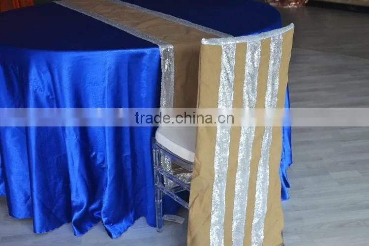 Fancy wedding burlap and sequin table runner size