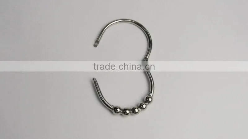 shower curtain hooks with beads/ High Quality Roller Shower Curtain Rings Shower Curtain hooks