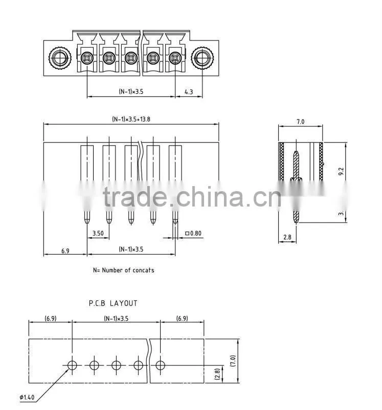 Pluggable terminal block pitch:3.50mm