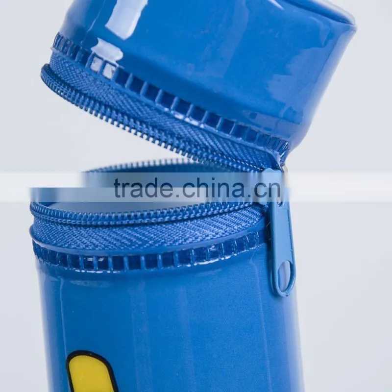 High Quality Printed Promotional Plastic Soft PVC Pencil Shape Pencil Bag Case (with zipper and handle)