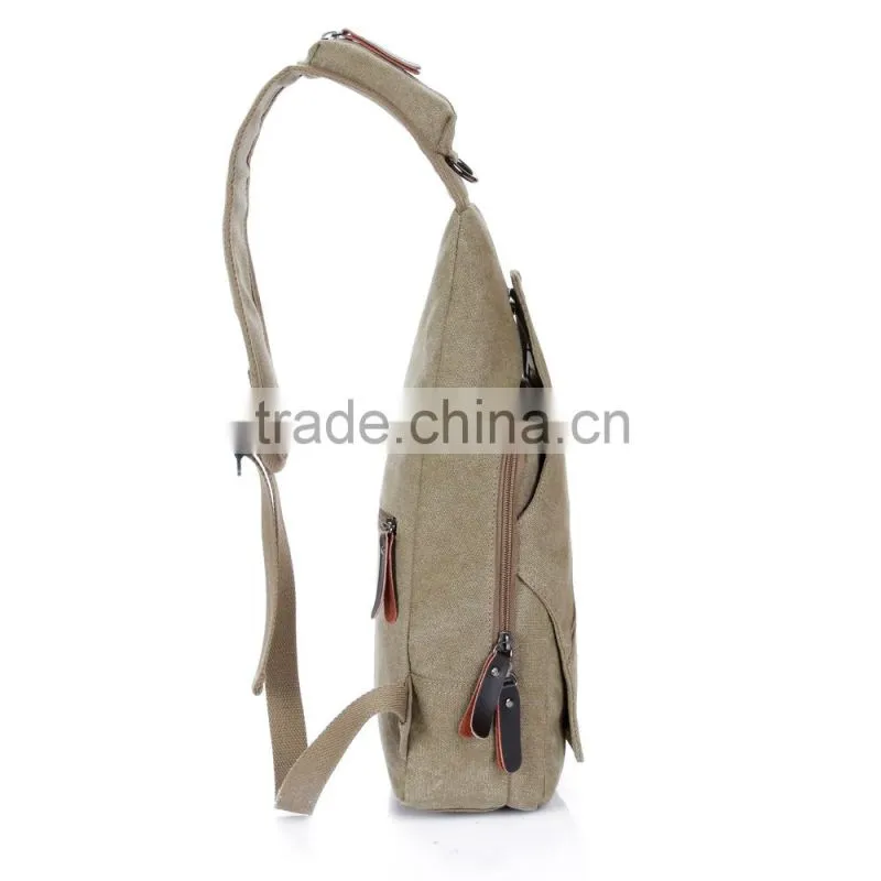 High quality mens long shoulder strap bag and canvas chest bags