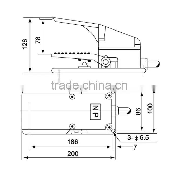 TUV&RoHS 15A/250VAC waterproof wireless foot switch