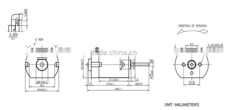 6V Mini Motor DC, Micro Motor for Hair Curler and Hair Trimmer