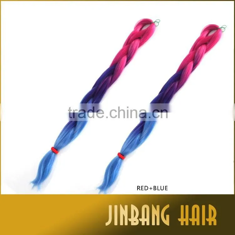 2016 hot selling ombre jumbo braiding straight hair synthetic afro kinky braids hair box braid extensions