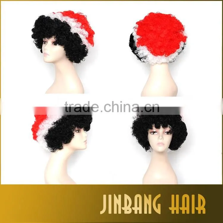 2016 hot selling cospaly wig Olympics football fans cheering wig all country flag wigs