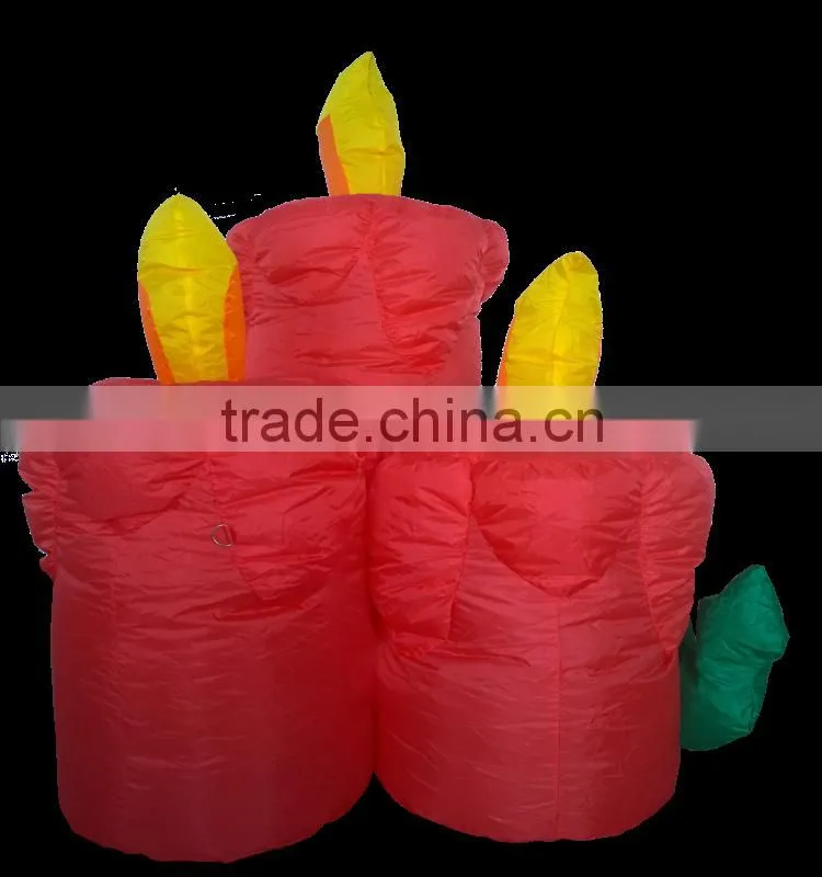 DJ-XT-03 inflatable three candle lighted christmas outdoor decoration