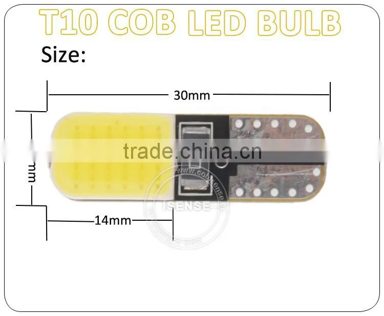 New arrival t10 led bulb t10 cob led bulb for accura