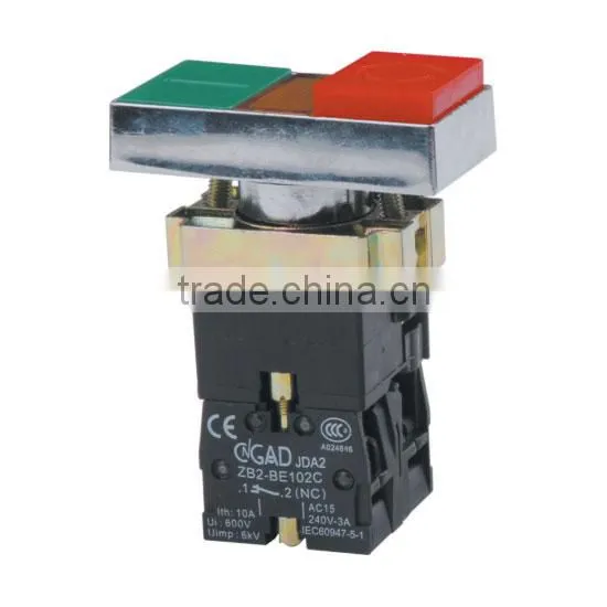 GB2-BW8465 CNGAD Illuminated red and green 2 button with yellow pilot light switch