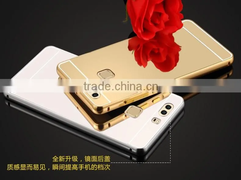 Luxury Mirror PC Back Case Aluminum Metal Bumper Case Cover For Huawei P9 Lite