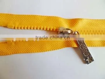 5# plastic zipper resin zipper two way open end zipper with fancy locking double zipper slider coate zipper