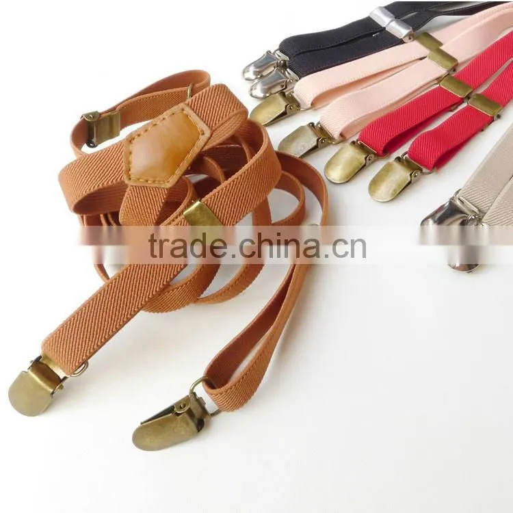 High Quality Finish metal Clip and Buckel Men's Elastic Suspender Braces gallusus