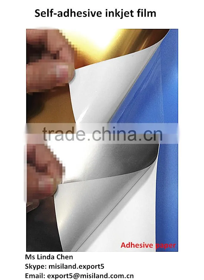 China Professional Manufacturer: Inkjet PET Metallic Film , Inkjet Silk Silver film (OEM and self adhesive order welcomed)