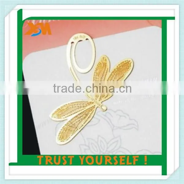 factory price fancy rose brass paper clip bookmark (xdm-bk236)