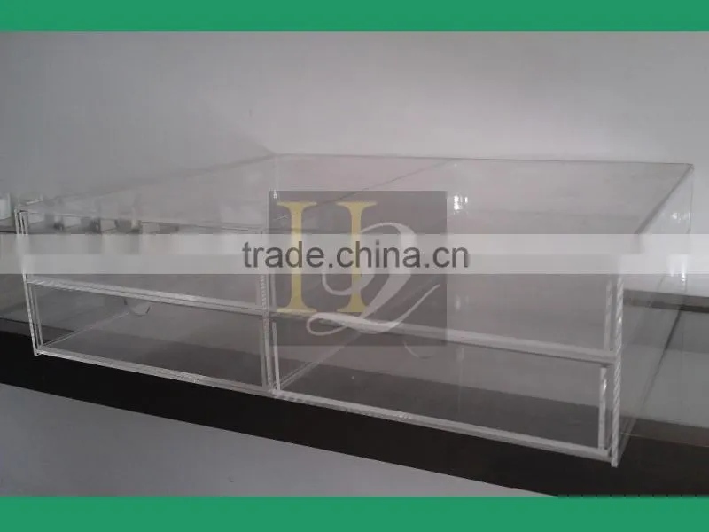 OEM accpetable 4 Drawer Acrylic clear Makeup Organizer Acrylic Cosmetic display box